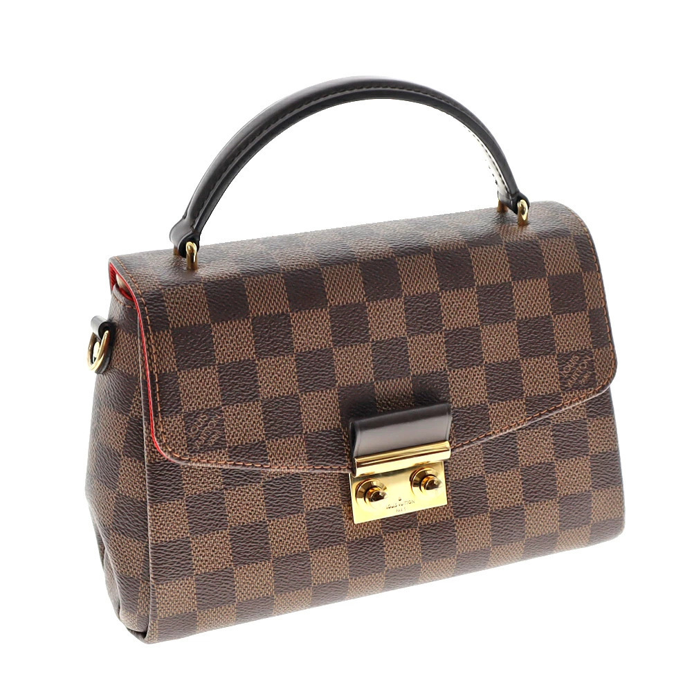 LOUIS VUITTON Croisette Damier Canvas Ebene Brown Handbag Shoulder Bag
